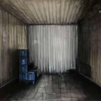 Painting titled "Le Rideau" by Aurélie Galois, Original Artwork, Oil