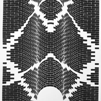 Gravures & estampes intitulée "Mur 2" par Gaël  Darras, Œuvre d'art originale, Sérigraphie