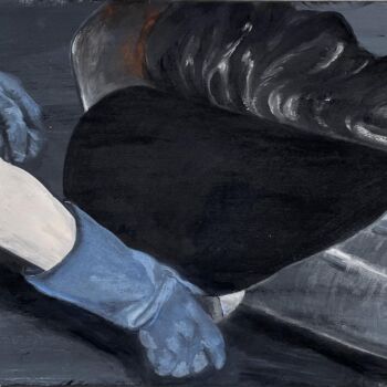 Painting titled "Le Coupeur" by Aurélie Galois, Original Artwork, Oil
