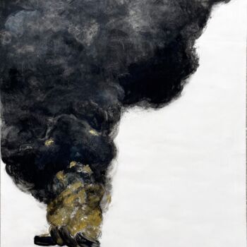 Painting titled "Per Fumum" by Aurélie Galois, Original Artwork, Oil