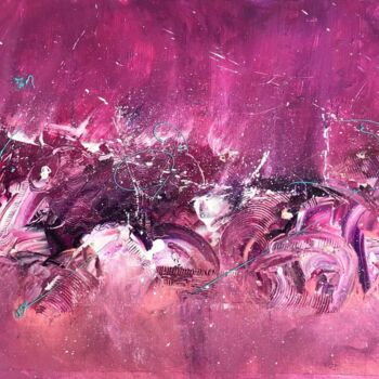 Painting titled "Emergence" by Véronique Denis, Original Artwork, Acrylic Mounted on Wood Stretcher frame