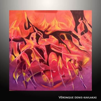 Ζωγραφική με τίτλο "Instants sulfureux" από Véronique Denis, Αυθεντικά έργα τέχνης, Ακρυλικό Τοποθετήθηκε στο Ξύλινο φορείο…