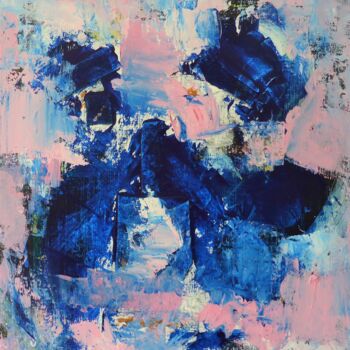 Painting titled "ROSE ET BLEU" by Jean Marc Bramy, Original Artwork, Acrylic