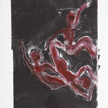Printmaking titled "La Danse [Dancing]" by Solange Alinot, Original Artwork, Monotype