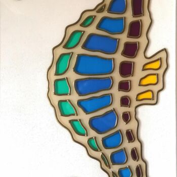 Painting titled "Hippocampe" by Guy Laffont, Original Artwork, Plastic