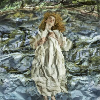 Printmaking titled "Ophélie" by Claudia Vialaret, Original Artwork, Digital Print