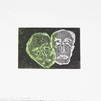 Printmaking titled "Têtes [Heads]" by Solange Alinot, Original Artwork, Engraving