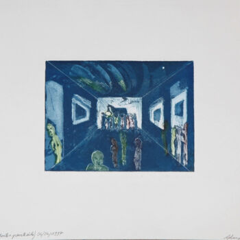 Printmaking titled "Musée [Museum]" by Solange Alinot, Original Artwork, Engraving