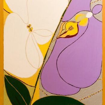 Painting titled "Clito Orchid" by Sophie Ong, Original Artwork, Wood
