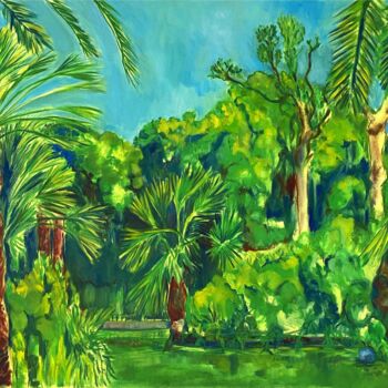 Painting titled "Ciutadella" by Caroline Delétoille, Original Artwork, Oil Mounted on Wood Stretcher frame