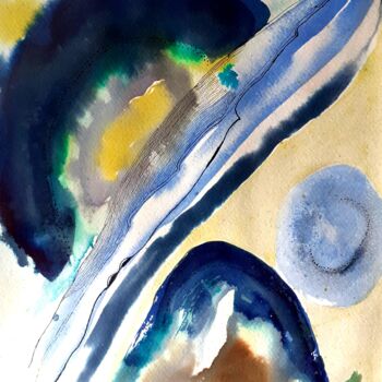 Painting titled "abstract yellow" by Garonne Garonne, Original Artwork, Ink