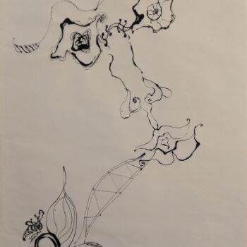 Dessin intitulée "L'agriculteur, la r…" par Vally Nico, Œuvre d'art originale, Encre