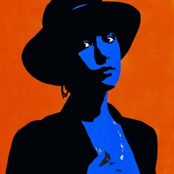 Painting titled "Blue Mary" by Jean Philoctete, Original Artwork, Acrylic