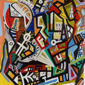 Painting titled "Sometimes" by Christian Vernier, Original Artwork, Fabric