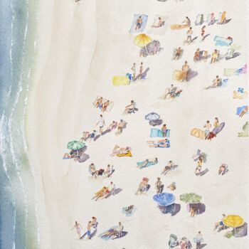 Painting titled "Bronzette" by Gabrielle, Original Artwork, Watercolor
