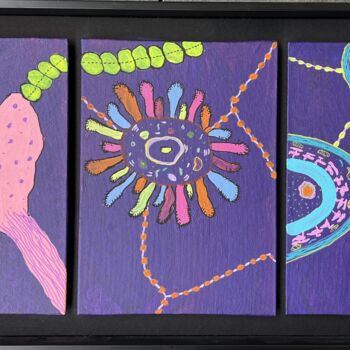Peinture intitulée "Triptyque " par Mab - Mona André Burato, Œuvre d'art originale, Acrylique