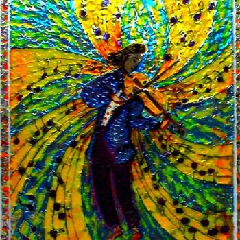 Sculpture titled "Violoniste" by Danart, Original Artwork, Resin