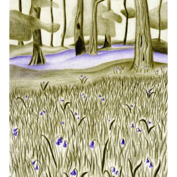 Drawing titled "Sous-bois" by Studio Cutis, Original Artwork, Digital Print