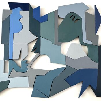 Peinture intitulée ""Rhythm and Blue" s…" par Aline Jagodowicz, Œuvre d'art originale