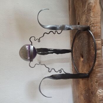 Sculpture titled "LES GARDIENS" by Thierry Jamme/ Des Choses À Fer, Original Artwork, Glass