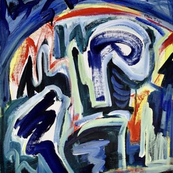 Painting titled ""Lonely man"" by Aline Jagodowicz, Original Artwork, Acrylic