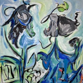 Painting titled ""Bavardage exquis"" by Aline Jagodowicz, Original Artwork, Acrylic