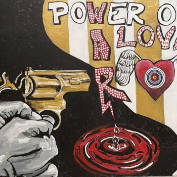 Painting titled "Power of Love" by Om, Original Artwork, Acrylic