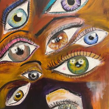 Painting titled "Ils te regardent" by Om, Original Artwork, Acrylic