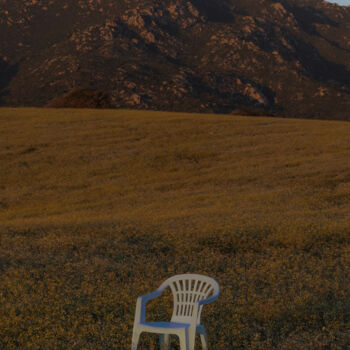Printmaking titled "Blue Chair" by Marien Hvala, Original Artwork, Digital Print
