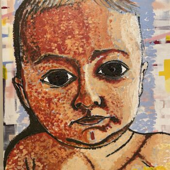 Painting titled "Il est arrivé" by Om, Original Artwork, Acrylic
