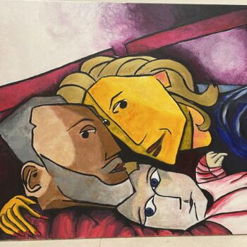 Painting titled "à 3" by Om, Original Artwork, Acrylic
