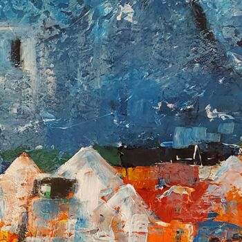 Painting titled "Pensées flottantes.…" by Eve Paradowski, Original Artwork, Acrylic Mounted on Wood Stretcher frame