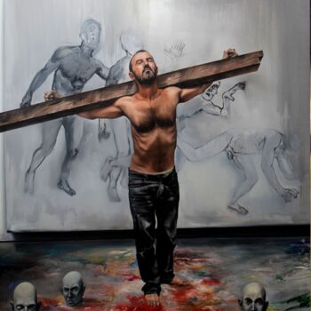 Painting titled "Face FSx Gogoth'Art…" by Christophe Avella Bagur, Original Artwork, Oil