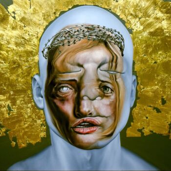 Painting titled "Face FS185 New Apos…" by Christophe Avella Bagur, Original Artwork, Oil
