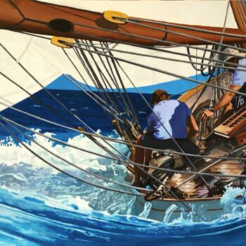 Textile Art titled "En course" by Arnaud Feuga, Original Artwork, Textile fiber