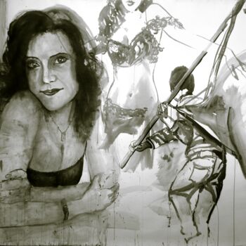 Drawing titled "Face FS Madonna ser…" by Christophe Avella Bagur, Original Artwork, Ink