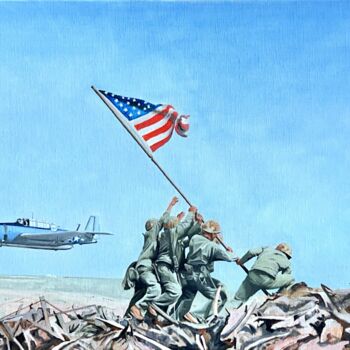 Textile Art titled "Iwo Jima" by Arnaud Feuga, Original Artwork, Textile fiber