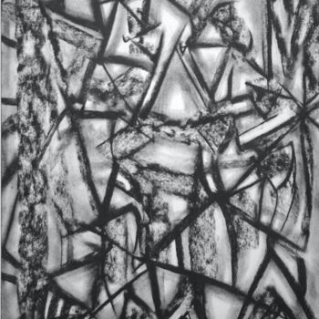 Drawing titled "Sans titre" by Ilhem Ellouze, Original Artwork, Charcoal