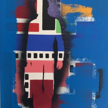 Painting titled "GEOMETRIC" by Frédéric Batard, Original Artwork, Oil