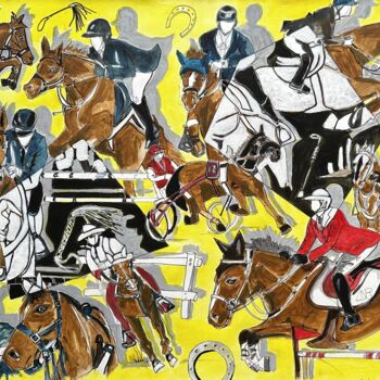 Painting titled "Cavalcade" by Anita Bauer, Original Artwork, Acrylic
