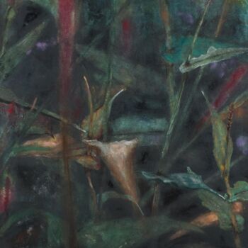 Painting titled "Vision persicaria a…" by Julia Genet, Original Artwork, Pigments Mounted on Wood Panel