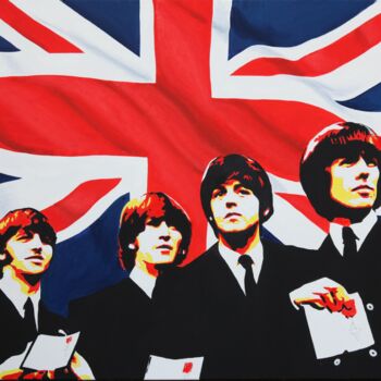Painting titled "Beatles "For God an…" by Jean-Jacques Venturini, Original Artwork, Oil