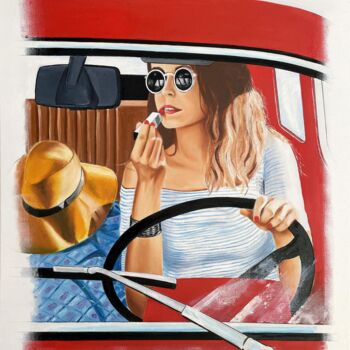 Painting titled "Elle aime la couleu…" by Jean-Jacques Venturini, Original Artwork, Oil