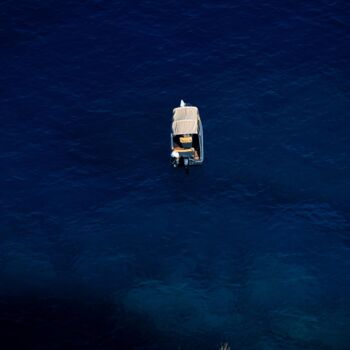 Drawing titled "Boat in the aegean…" by Théo Antonin, Original Artwork, Paper