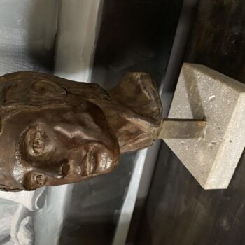Sculpture titled "Buste Narcisse " by Jean Gabriel Mondié, Original Artwork, Bronze