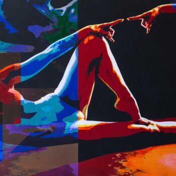 Painting titled "La création d'Eve" by Jean Philoctete, Original Artwork, Acrylic