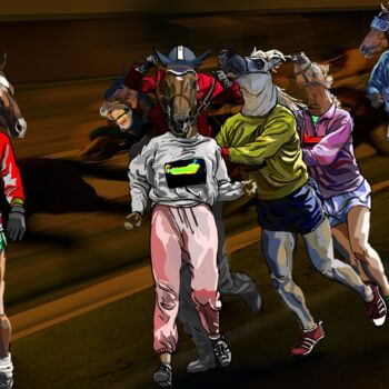 Digital Arts titled "Course hippique " by Philippe Keat Chea Oum, Original Artwork