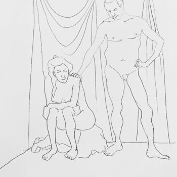 Drawing titled "Homme et femme" by Olivier De Clermont-Tonnerre, Original Artwork, Paper