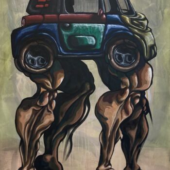Painting titled "Monstre de niveau 1 " by Philippe Keat Chea Oum, Original Artwork, Acrylic