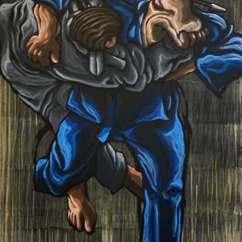 Painting titled "Achille contre Hect…" by Philippe Keat Chea Oum, Original Artwork, Acrylic